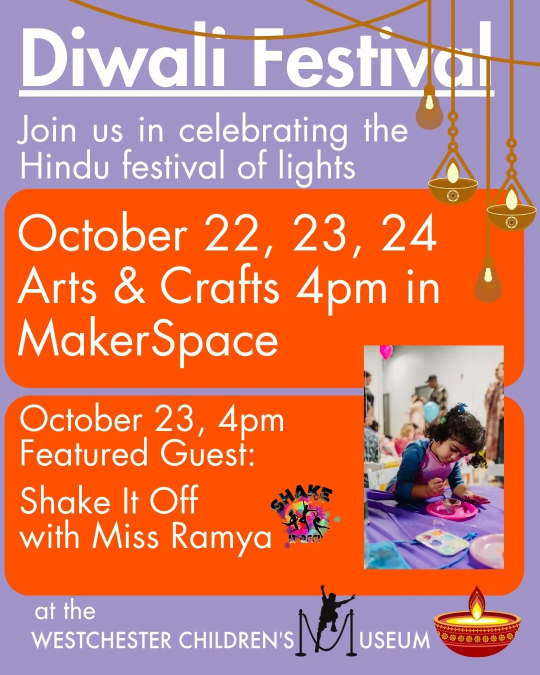 ✨October 22, 23 &amp; 24
Join us  at 4pm for our Diwali celebration. On Oct 23, we are delighted to welcome special guest Miss Ramya from Shake It Off Westchester @shakeitoffwestchesterny 
✨
-
#diwali  #Diwali2025 #diwalivibes 
#westchesterfamily
#we