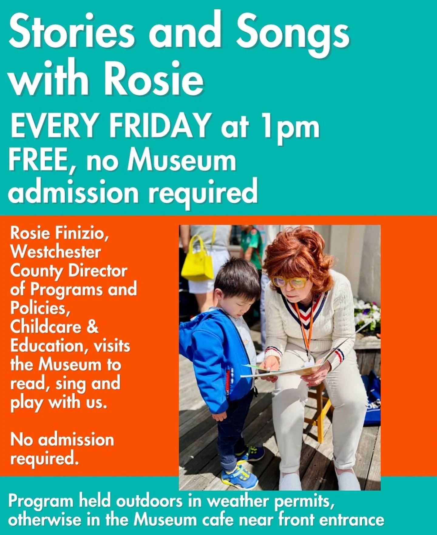 Free Storytime Friday at 1pm. No Musuem admission necessary for this program. Will be held indoors on 11/14 in the museum cafe.
✨
#sᴛᴏʀʏᴛɪᴍᴇ #readaloud #discoverwcm #westchesterkids #westchester @westchester_county_government