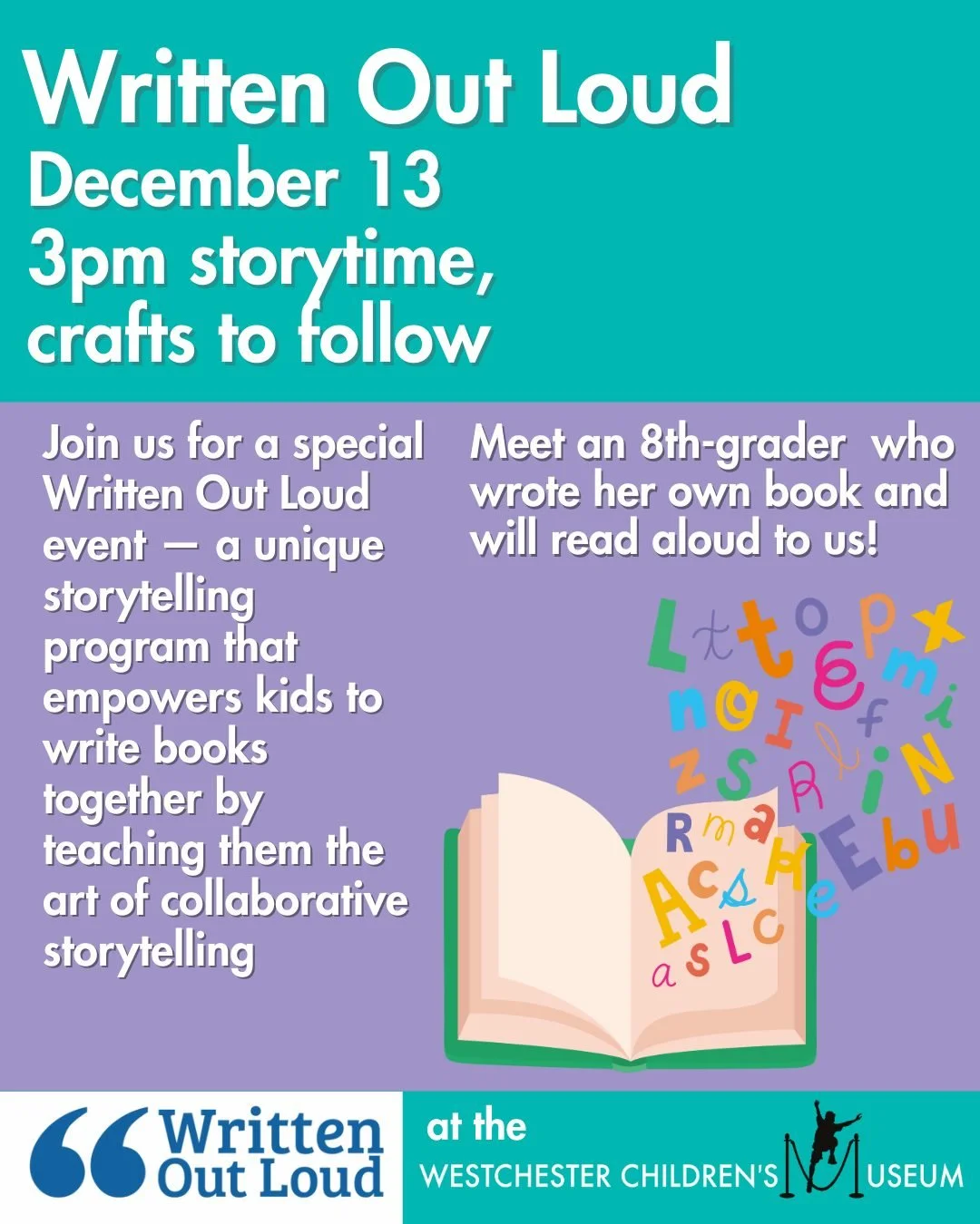Young storytellers unite! ✨ Come meet 8th-grade author Amanda Macedo Olino  who wrote her own book through the Written Out Loud program! 📚✨ 

She will share her writing journey &amp; lead a craft activity. Perfect for creative kids who love stories 