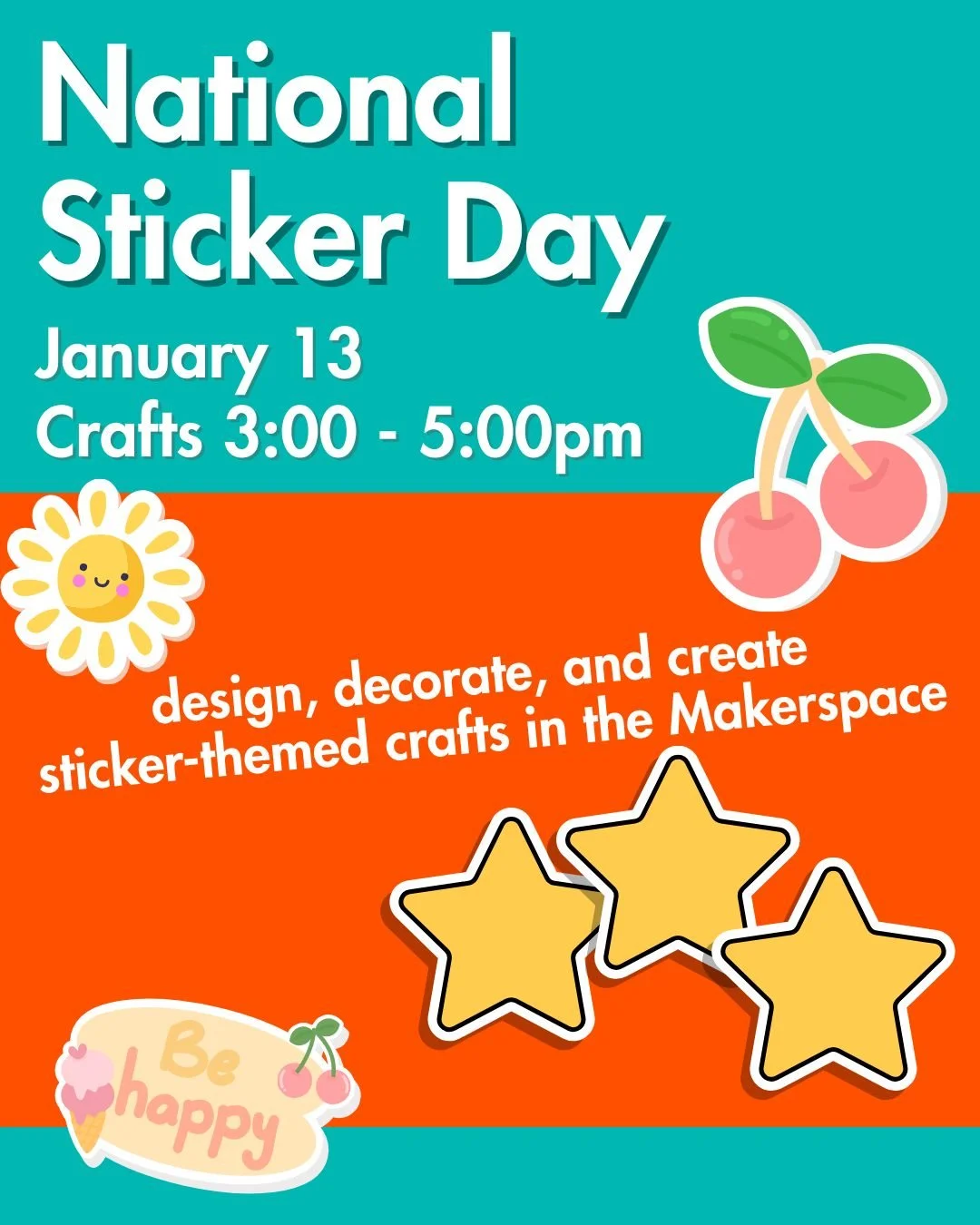 Celebrate National Sticker ⭐ Day with a fun and creative afternoon at the Museum! Kids can design, decorate, and create sticker-themed crafts in the Makerspace while exploring their creativity and imagination.

#nationalstickerday #stickerfun #sticke