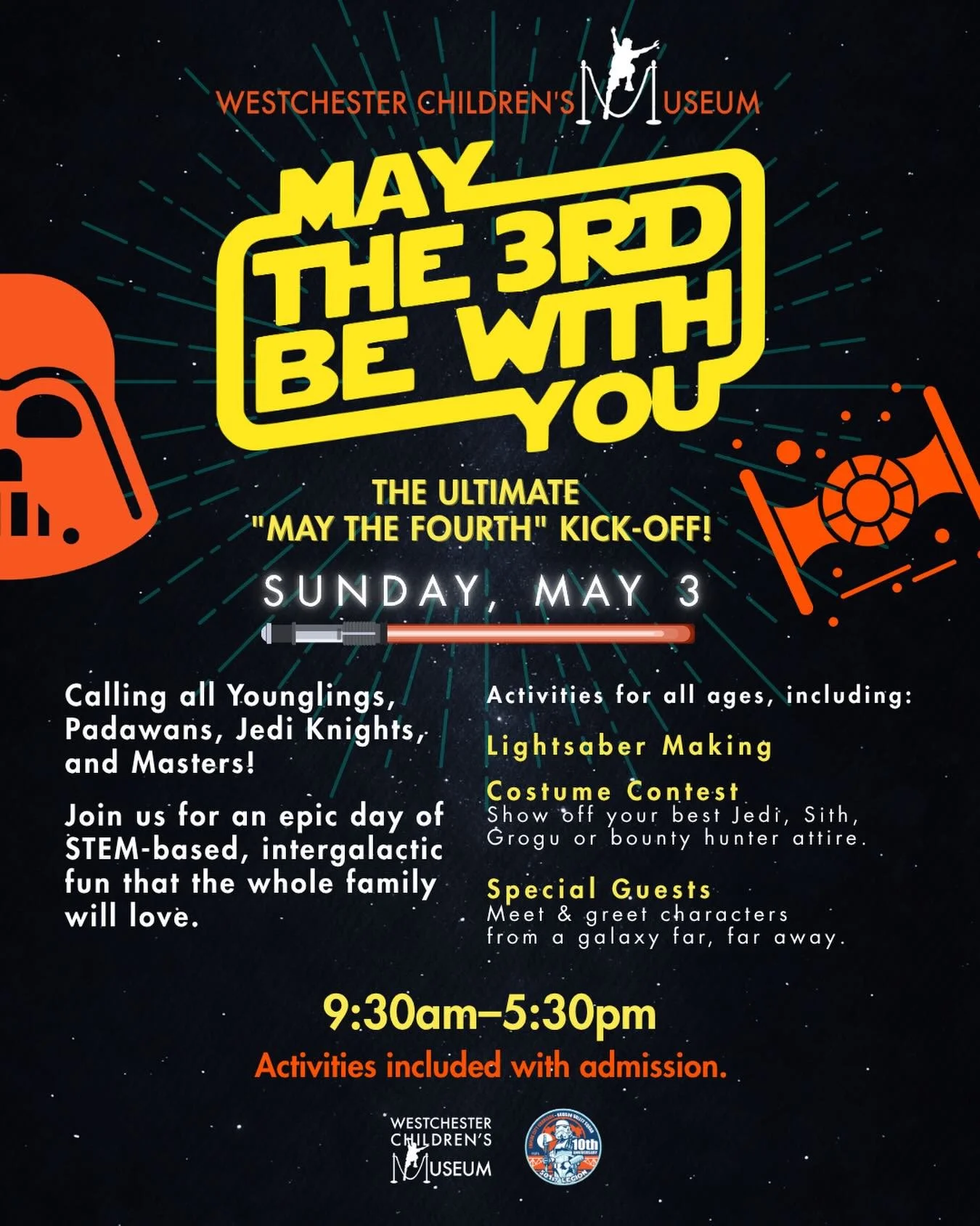 The Force has spoken&hellip; and we&rsquo;re celebrating ALL DAY LONG! ✨⚔️

Join us for &ldquo;May the 3rd Be With You&rdquo; &mdash;the ultimate Eve of the 4th kick-off! No timed sessions, no RSVP required&mdash;just a full day of intergalactic fun 