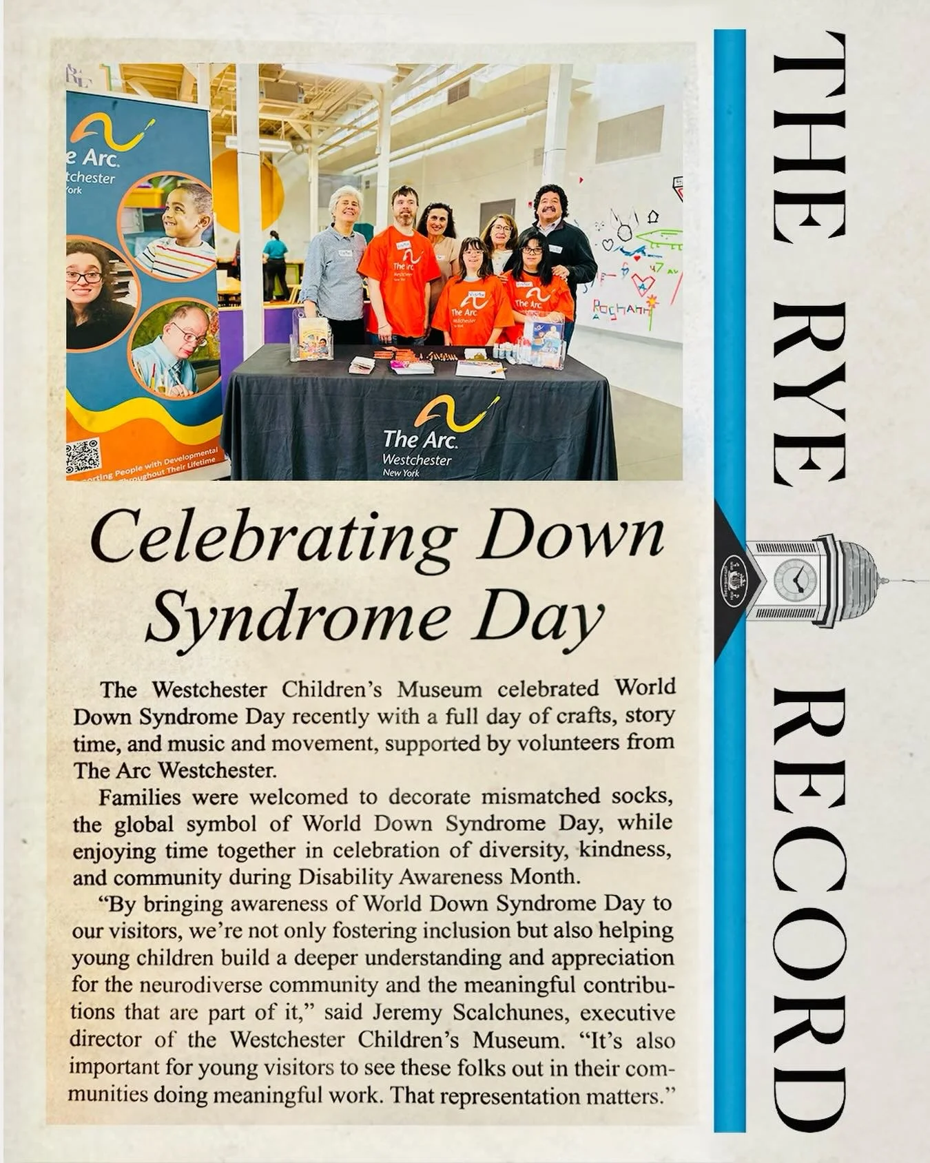 We&rsquo;re so grateful to @ryerecordnews for shining a light on our World Down Syndrome Day celebration in the April 10th issue! 🧦✨

Special thank you to @arcwestchester for being such vital partners in our mission to create a museum where children
