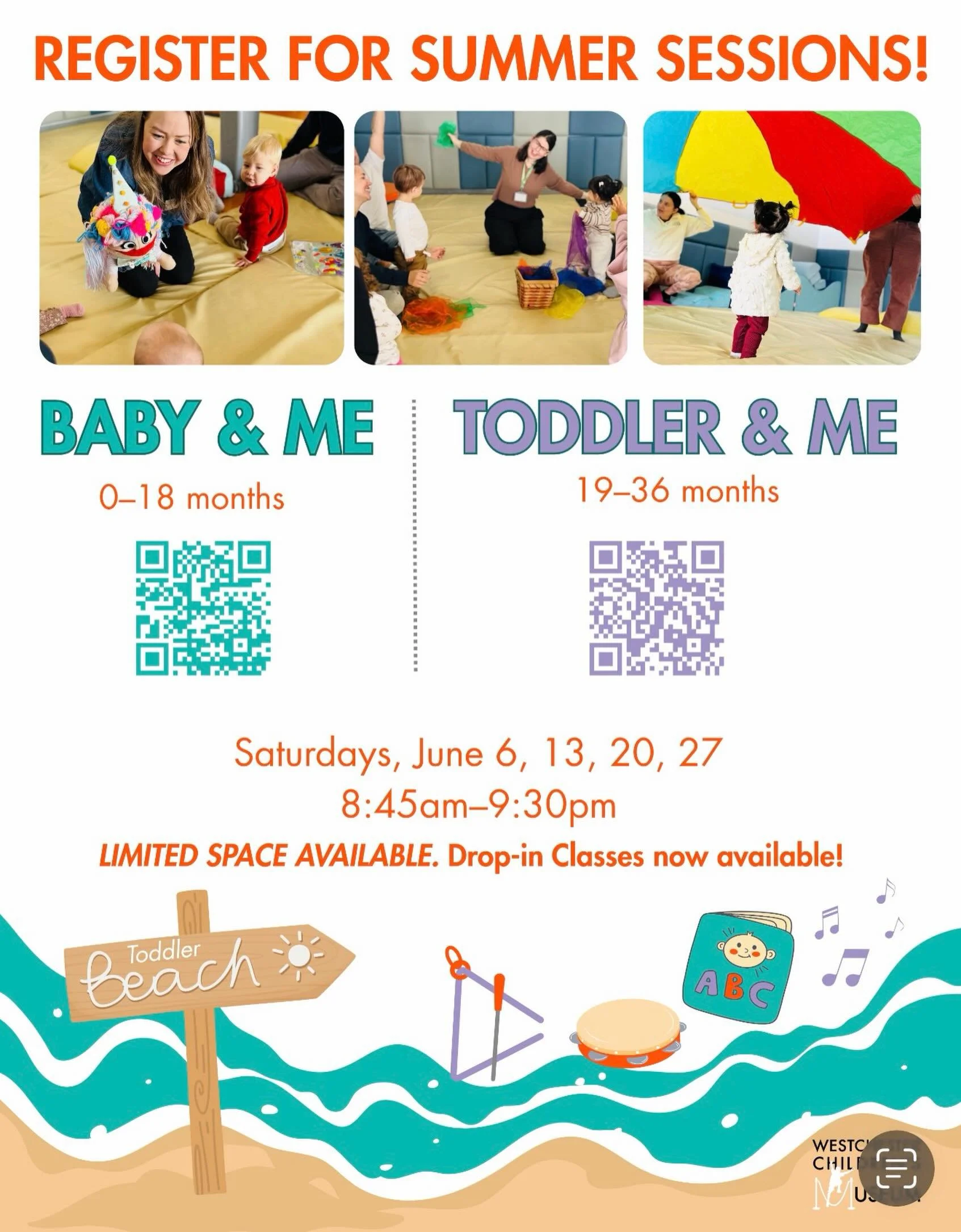✨Baby &amp; Me and Toddler &amp; Me programs ✨

Starting Saturday mornings on June 6th, June 13th, June 20th, and the 27th at 8:45am before the museum opens! 

 Our programs are  focused on enrichment, sensory play, connection, and fun, just designed