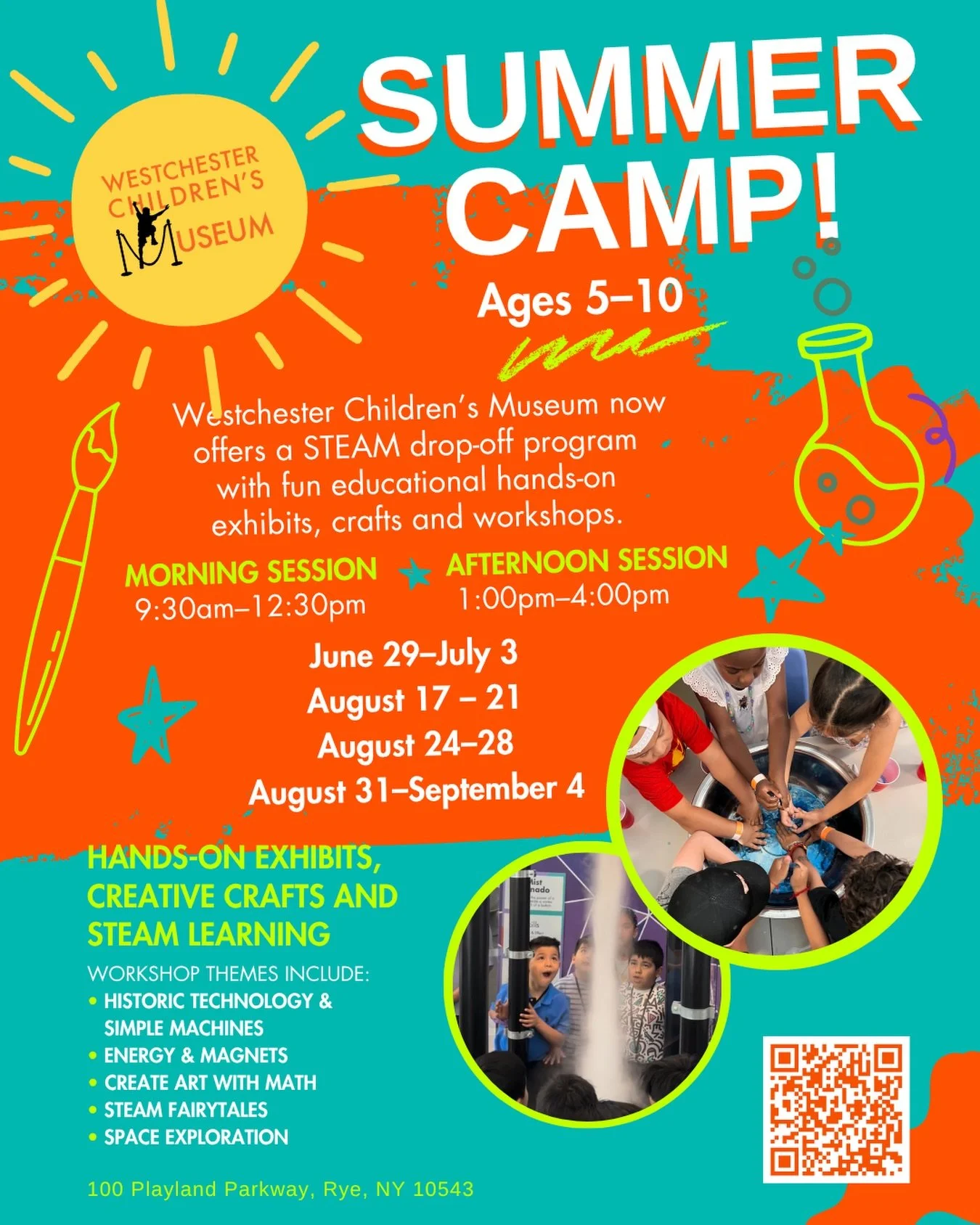 🎉 For the first time ever at WCM: Drop-Off Summer Camp!

Kids ages 5&ndash;10 explore STEAM through hands-on workshops, museum exhibits, and Makerspace crafts.

Choose mornings or afternoons. You get a real break. They get a whole museum to discover
