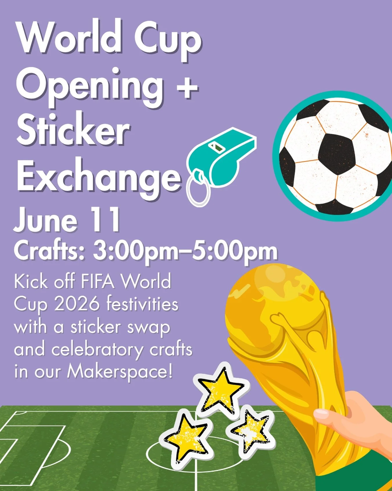 Get ready to kick off the World Cup excitement at the Westchester Children&rsquo;s Museum! ⚽🌍 

Join us for an afternoon of creativity, culture, and teamwork &mdash; design your own team flag, add to our collaborative tape-tapestry art project, and 