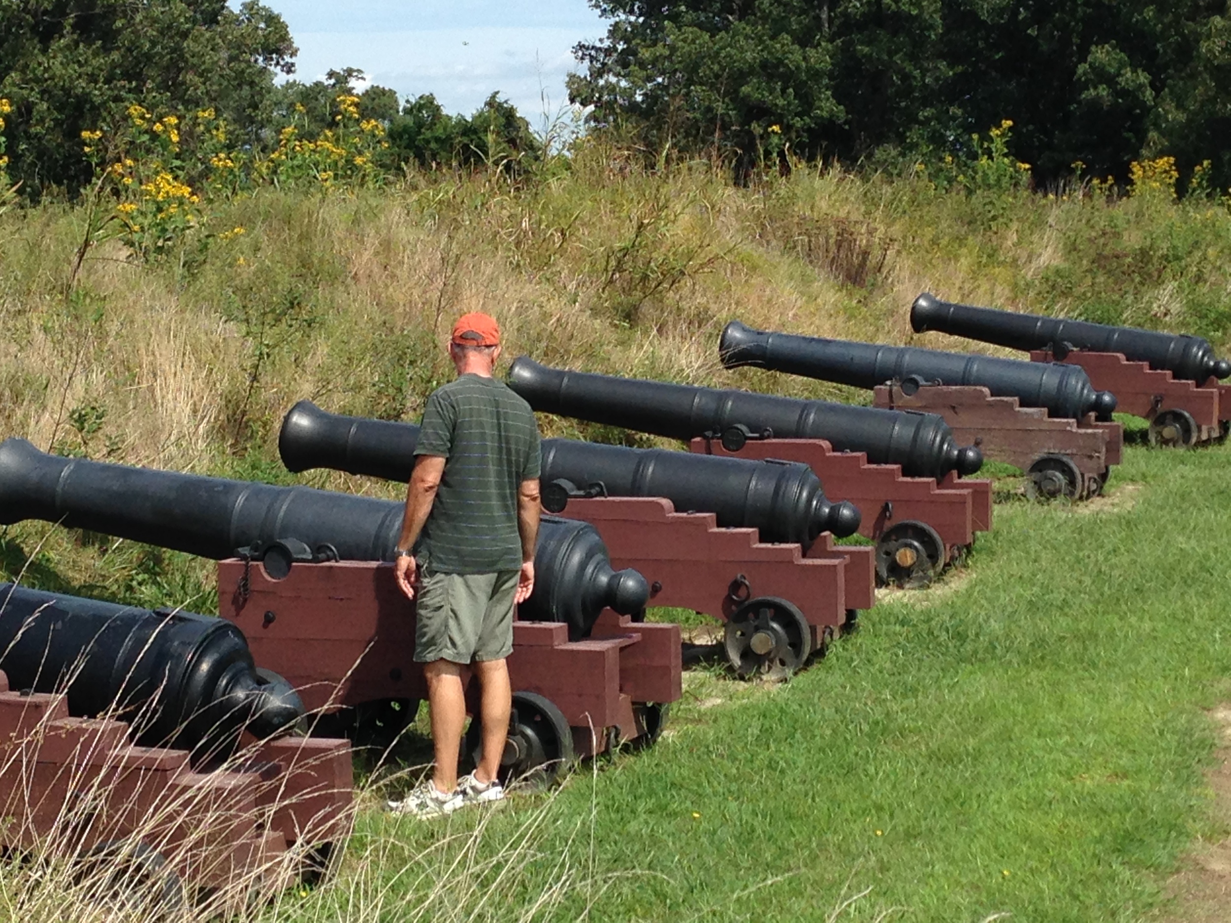  Dad gives the cannon near redoubt Number Nine the once over.&nbsp; 
