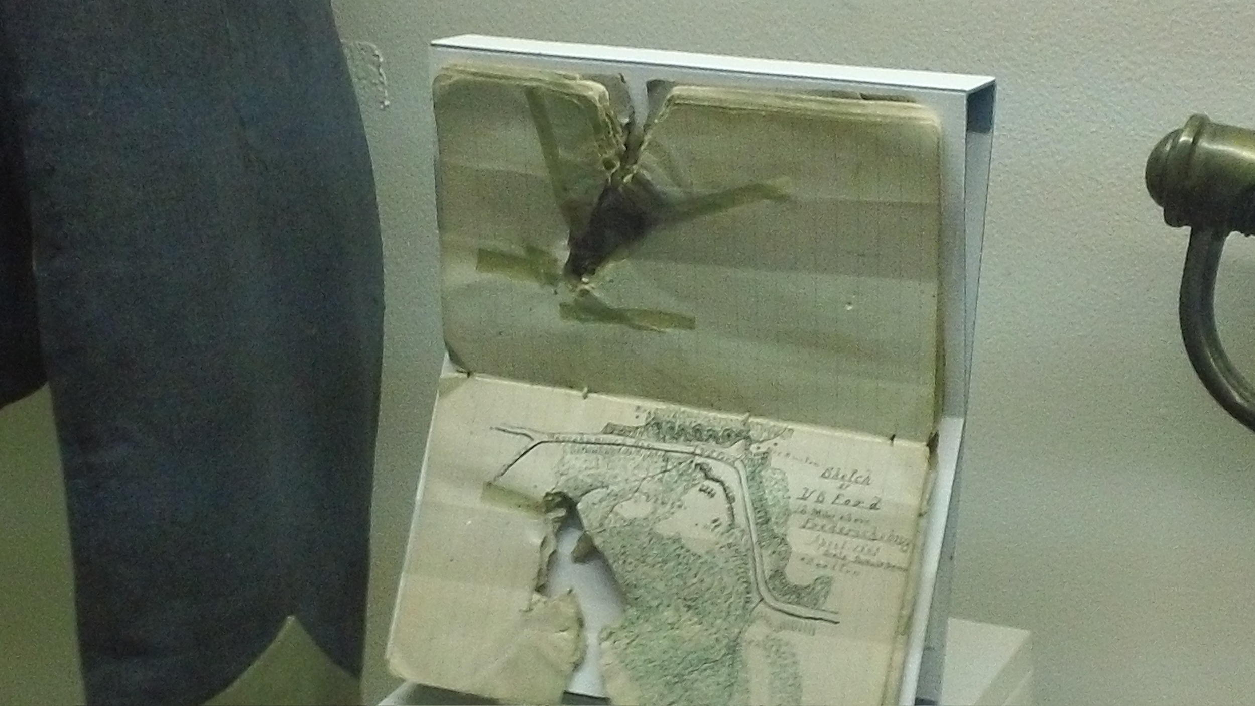  The field notebook of James Boswell, pierced by a bullet. A member of Stonewall Jackson's staff, Boswell was killed in the same confused flurry of friendly fire which also hit Stonewall. 