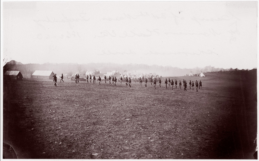 Soldiers of the 34th Massachusetts executing a bayonet drill. &nbsp; 