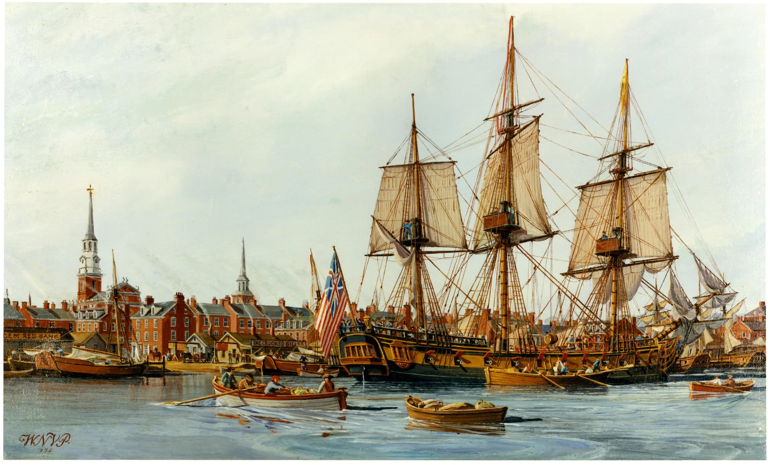Raising the First American Flag
