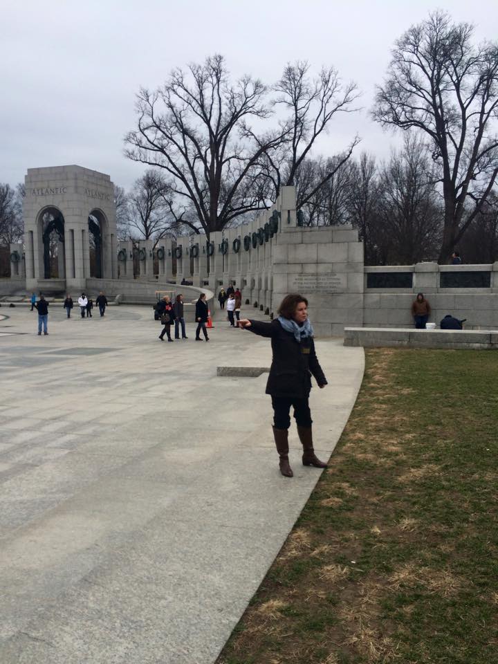 Shannon (yet another one-take-wonder) gives a spell binder at the WWII Memorial.&nbsp; 