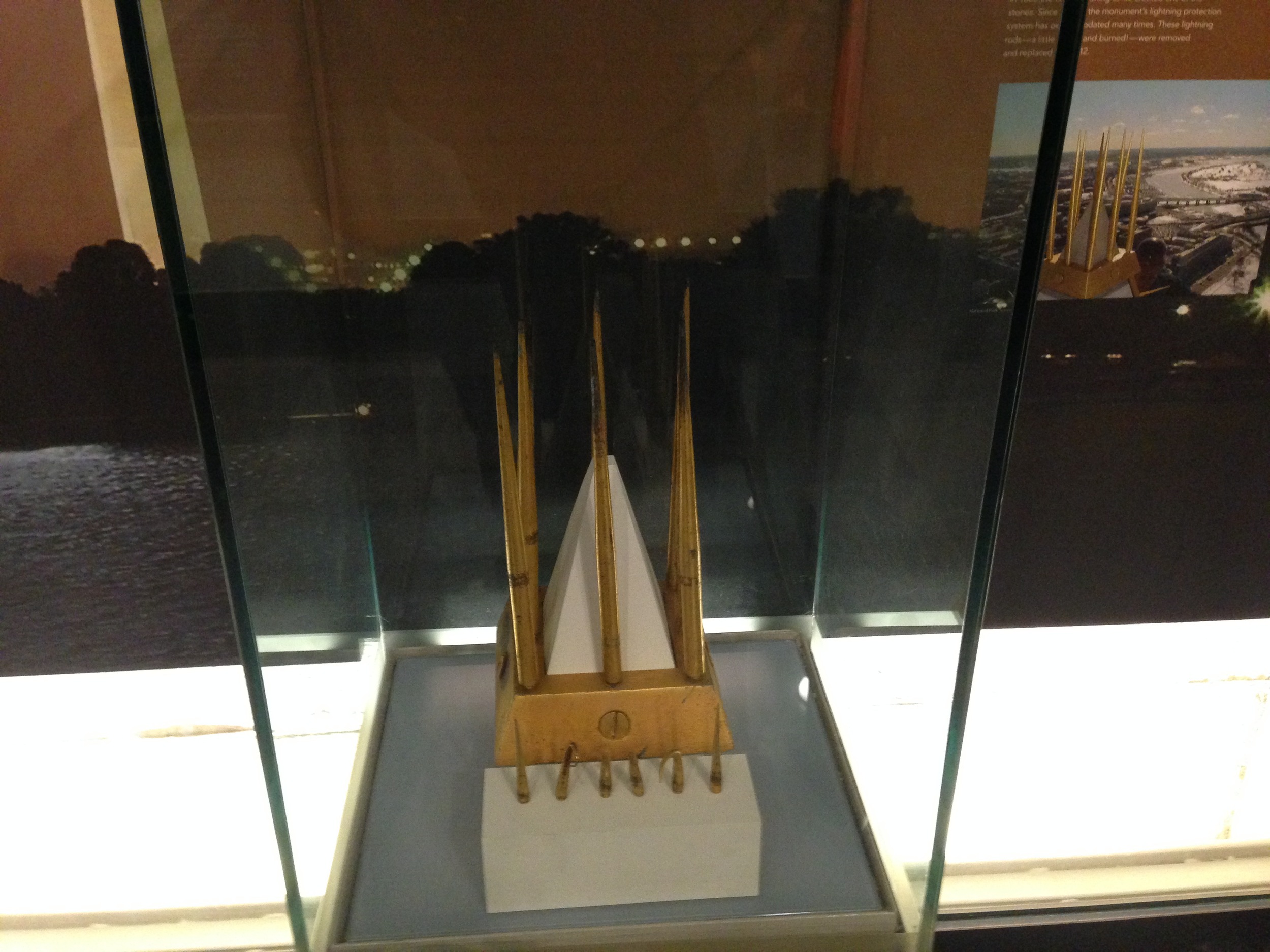 Spent lightning rod display at the Washington Monument.