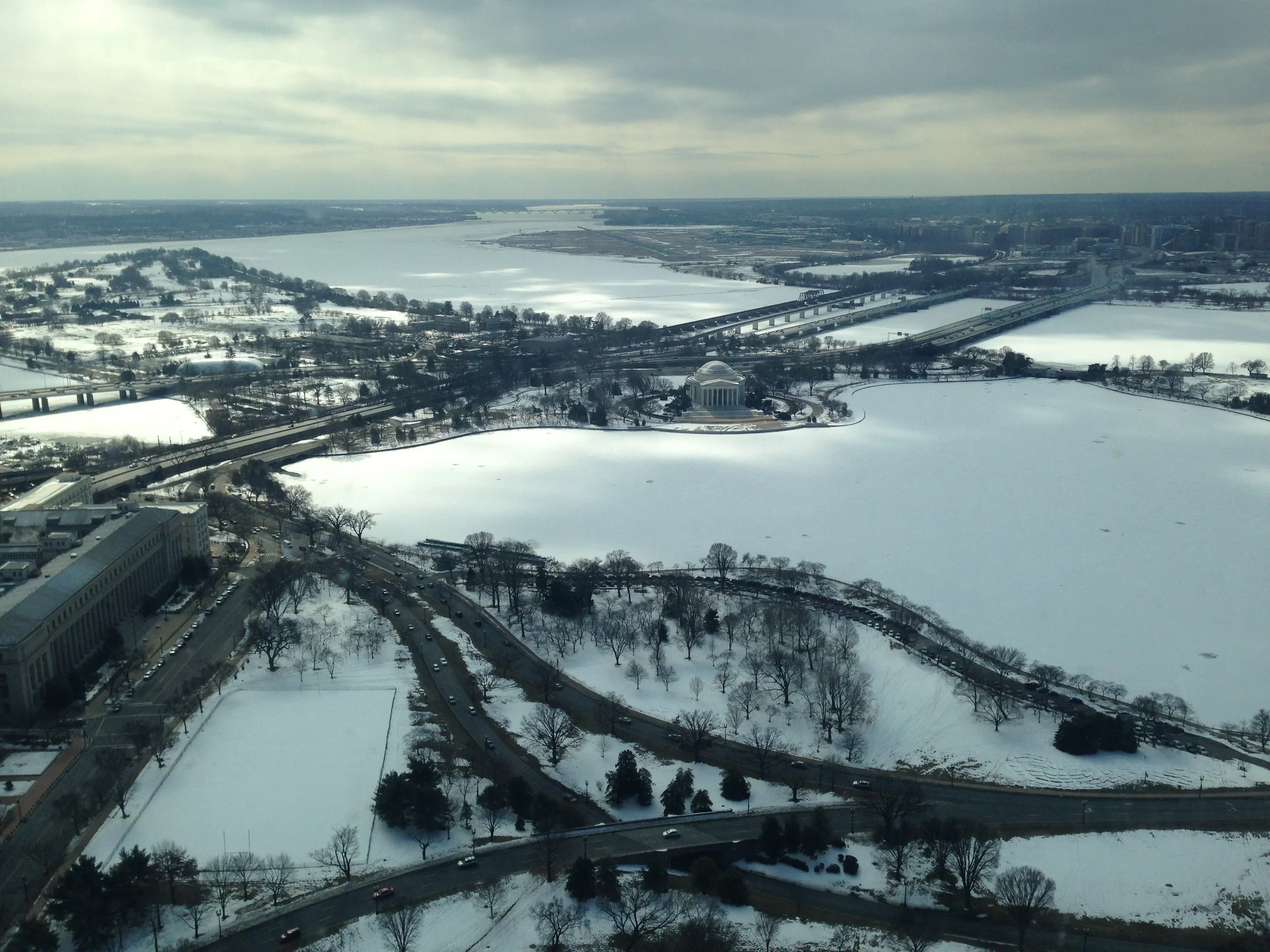 View of the Tidal Basin from the top of the monument.