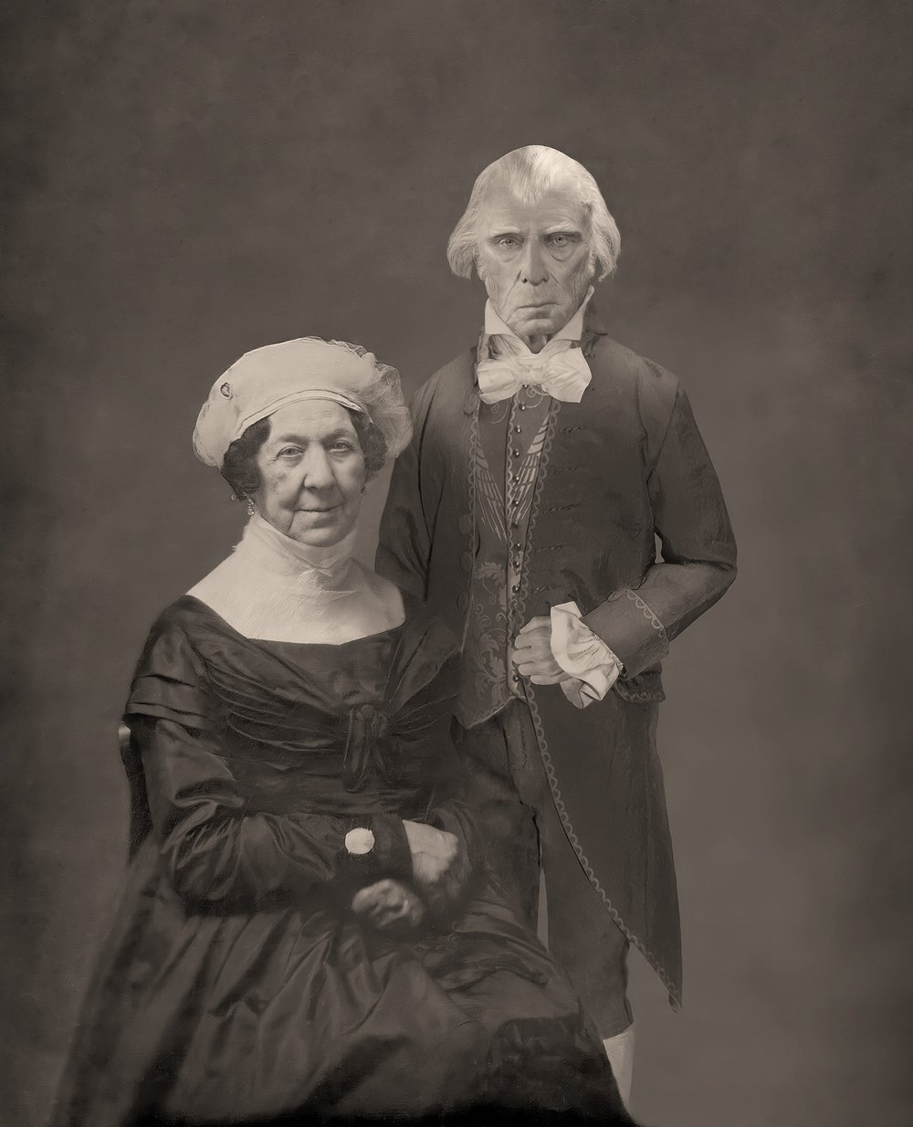 An older Dolley and James