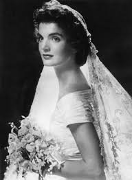 Jackie with her dress and veil