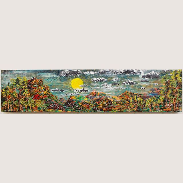 Submission 1 of 3 for an upcoming juried gallery show. Sharpie and paint pen on particle board 50&rdquo;x13&rdquo; #art #myartwork #woodgrain #particleboard #landscape #woodwork #craftsman #madetomake #sharpie