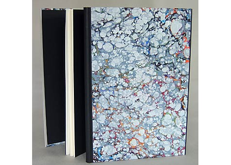 Cathy Adelman, Edward Lear, Another Nonsense Story, The Old Stile Press, GB, 1990; Dos-a-Dos structure, marbled paper binding with leather endbands. 