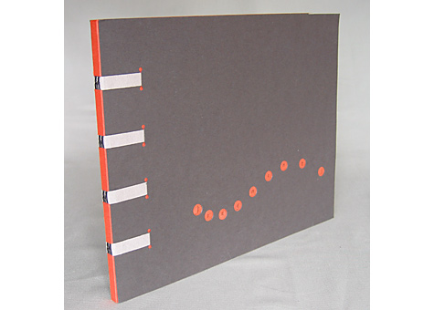 Binder: Diana Goldstein. Gary Snyder, Fragments of a Poem. Concertina codex structure allows the book to be opened flat for display. Based on a poem by Gary Snyder, the "rhythmic writings" in the text are similar to drawing, in that the meaning of a phrase gives shape to the design of the script.