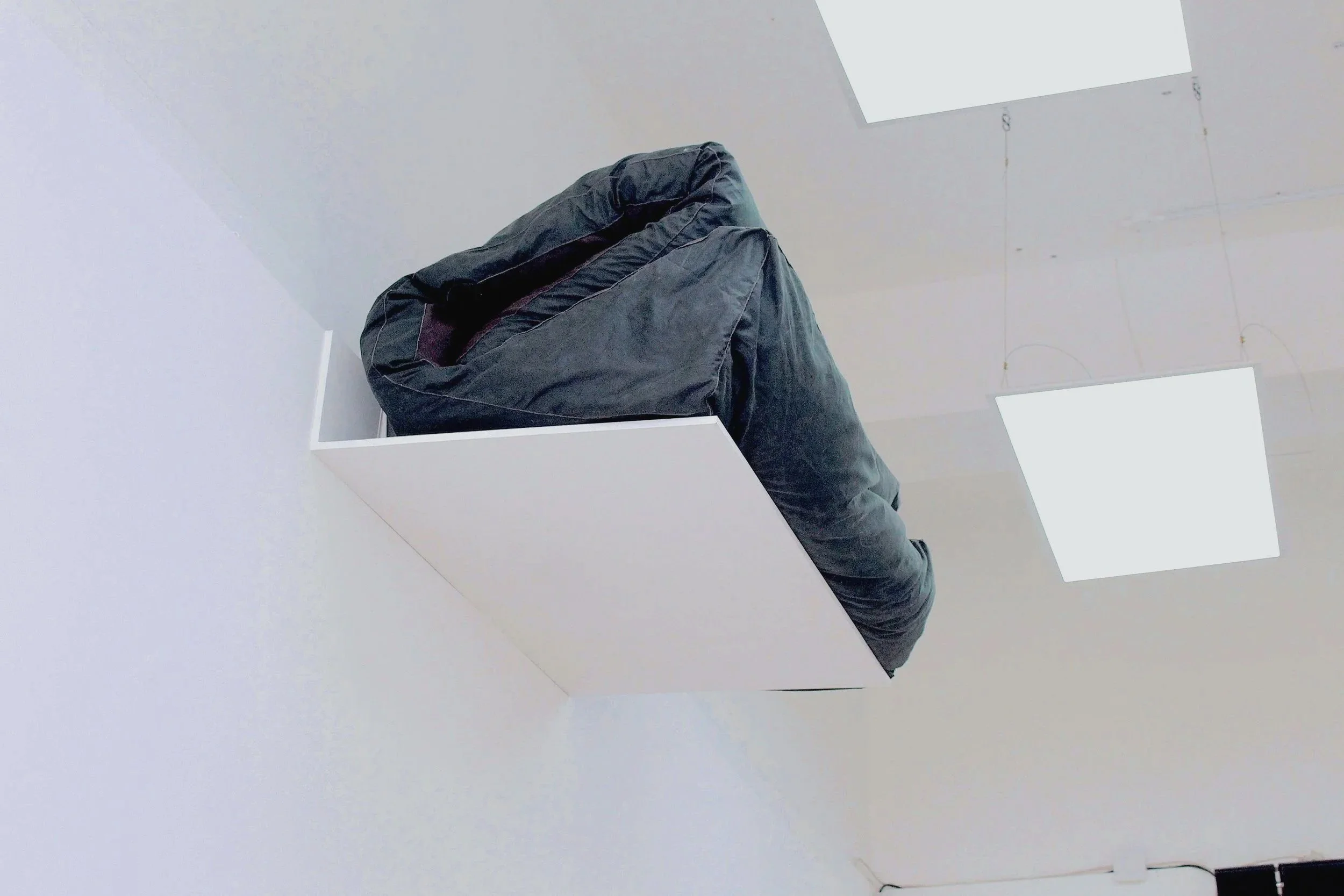 My actual bed stored, handsewn wet waxed canvas, 2024.