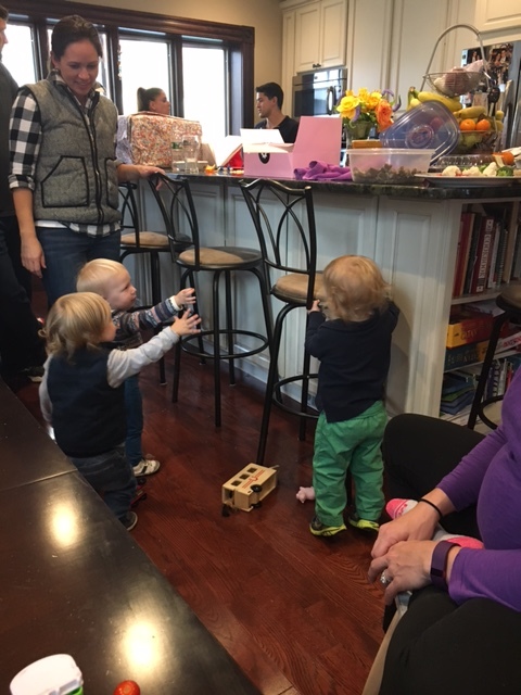 Tommy and his friends reaching for more cookies!