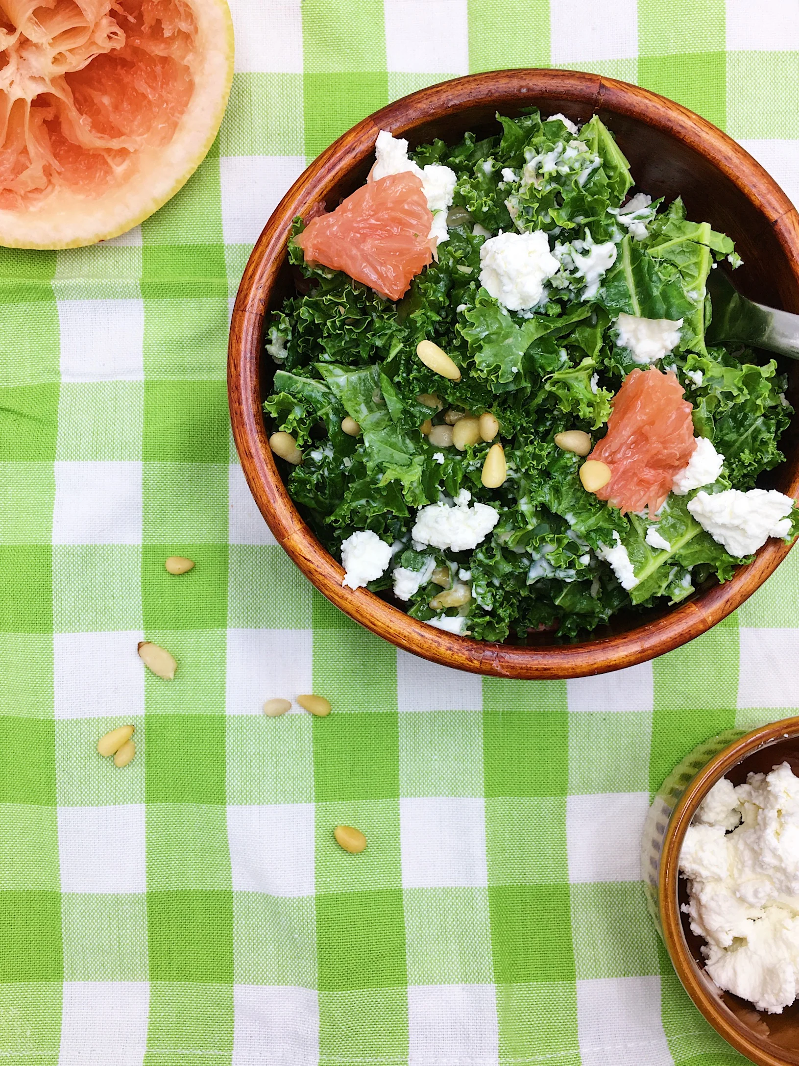Kale salad w Creamy Grapefruit Vinaigrette