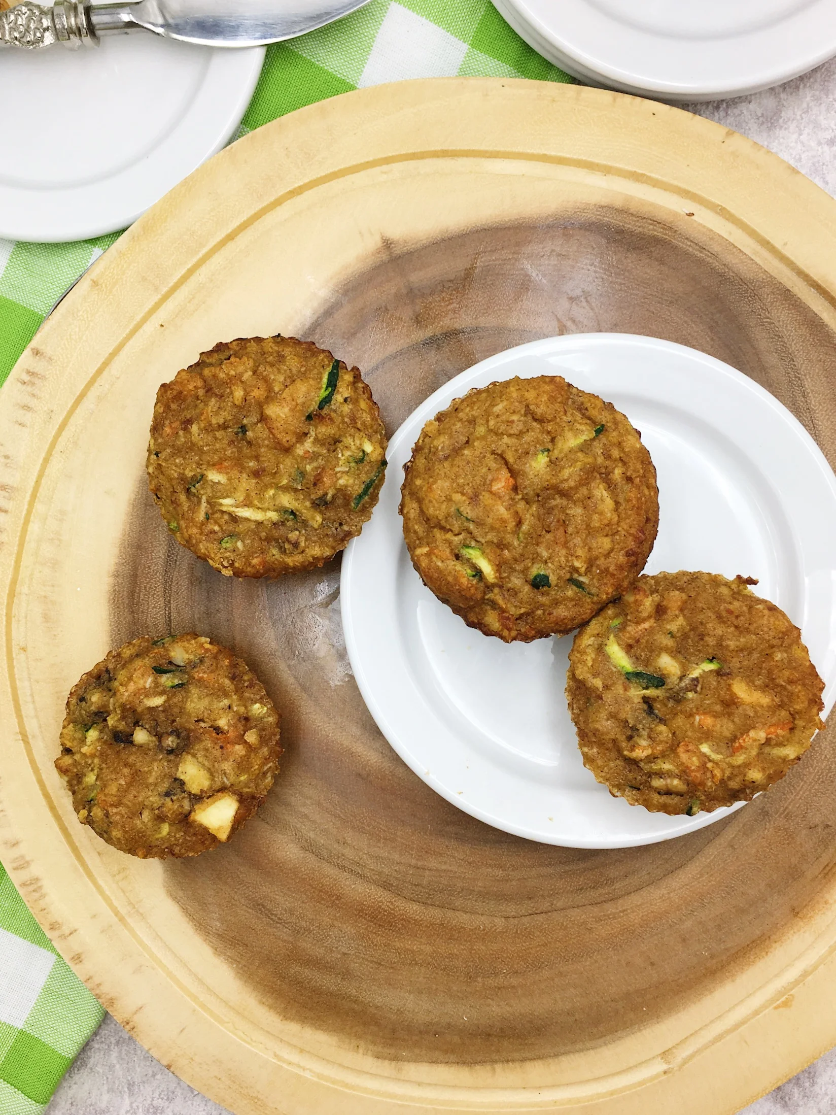 Gluten free Zucchini Walnut Muffins: No Sugar Added
