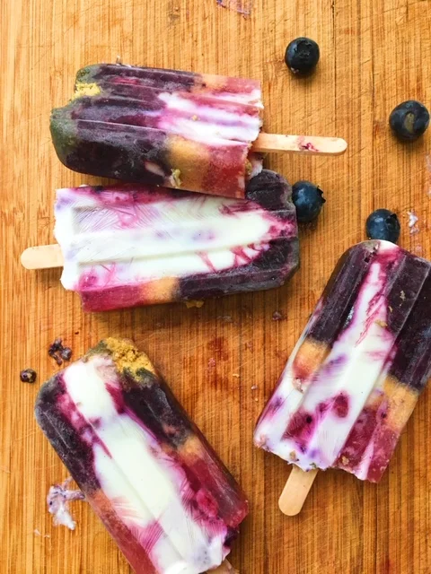 Blueberry Pie Probiotic Popsicles 