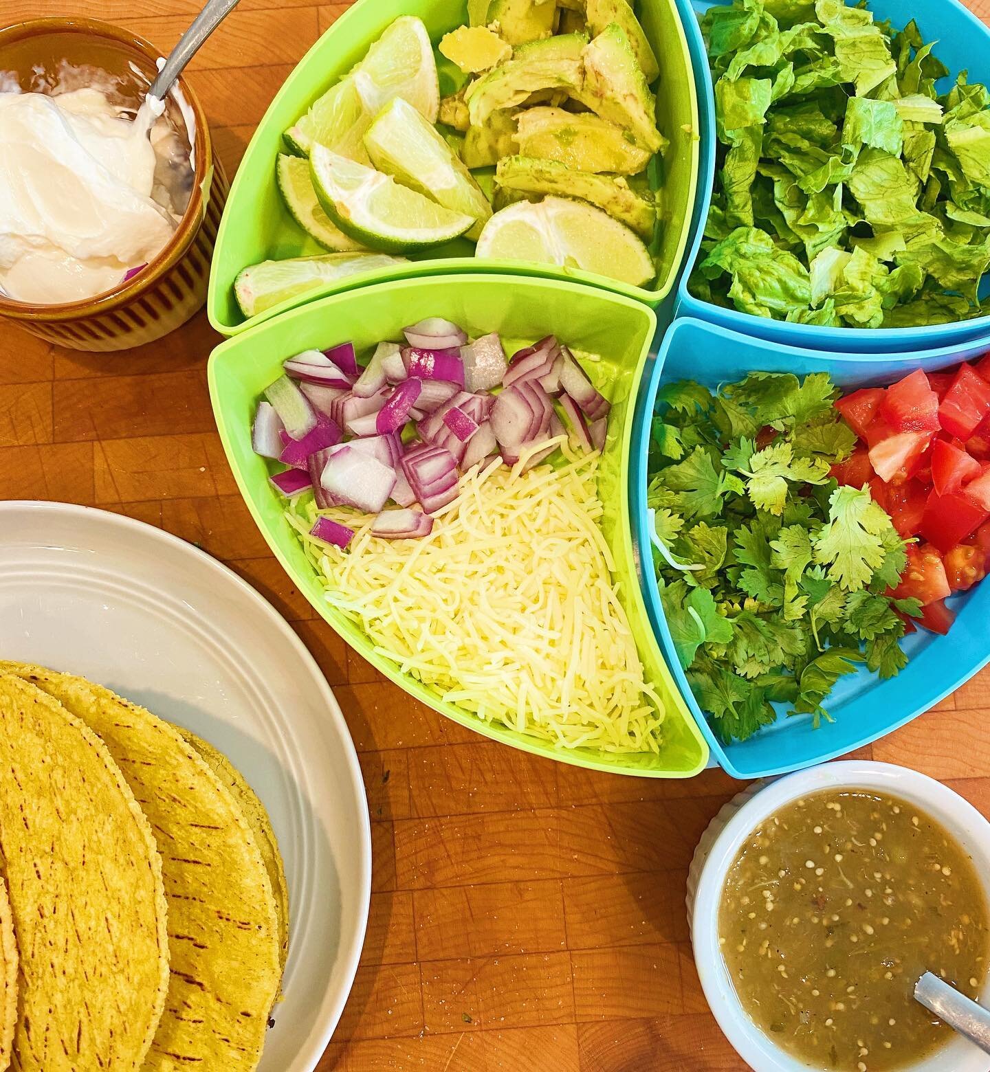 It&rsquo;s Taco Tuesday!
.
Kids are very comforted by routine so if you want to make your dinnertime run smoother, and even learn to tackle picky or sensitive eating, consider theme nights! 
.
First they pick their shell... (crunchy or soft) Then we 