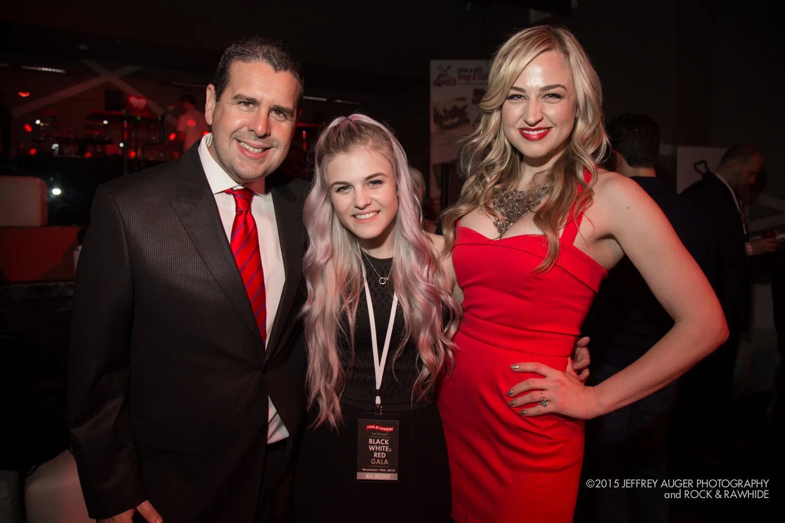 Skeery Jones, Sarah Barrios and Bethany Watson at the Rock and Rawhide Gala 2015.