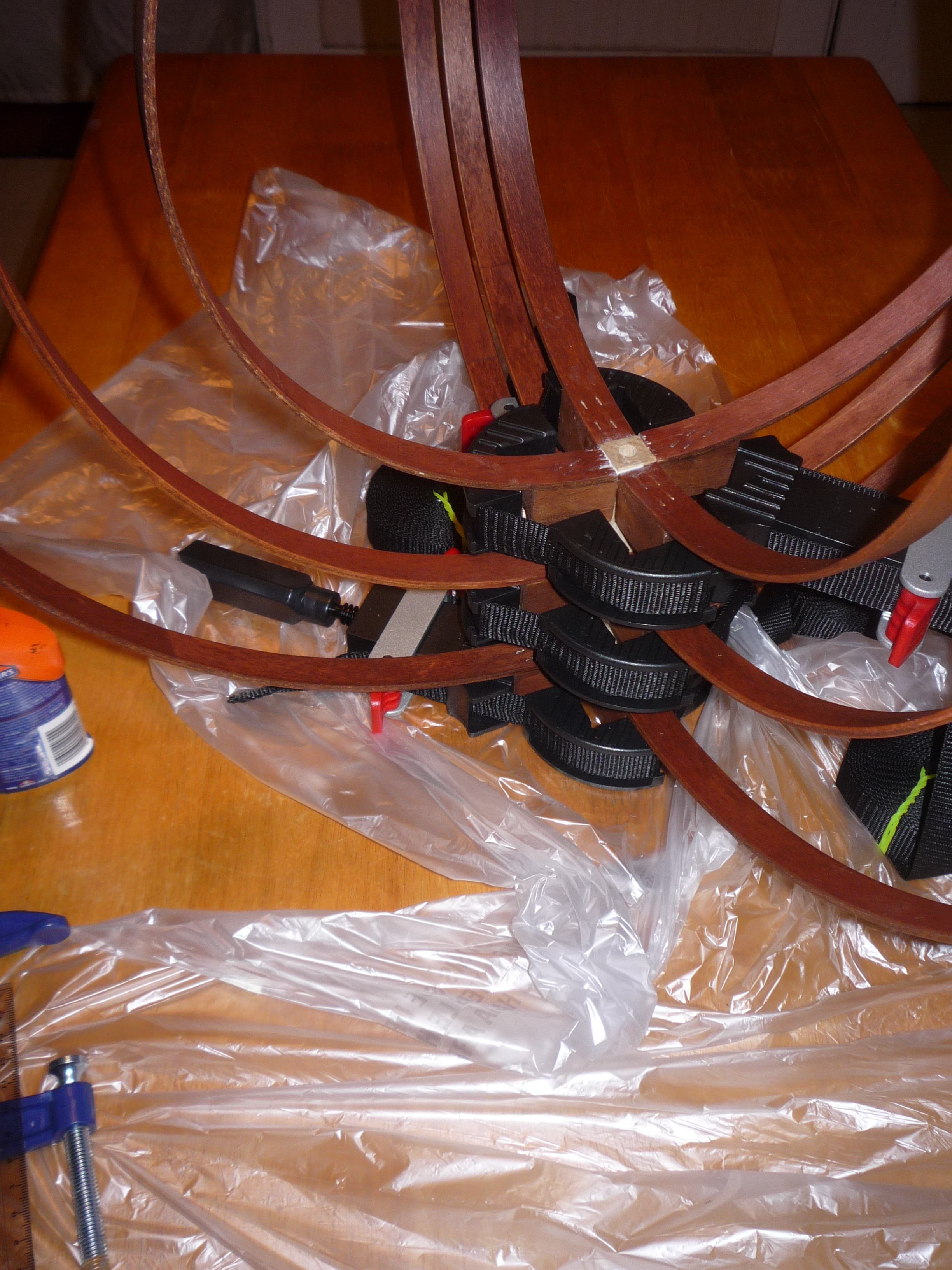 (center strut is unstained at this point b/c the adhesive needs clean surfaces)