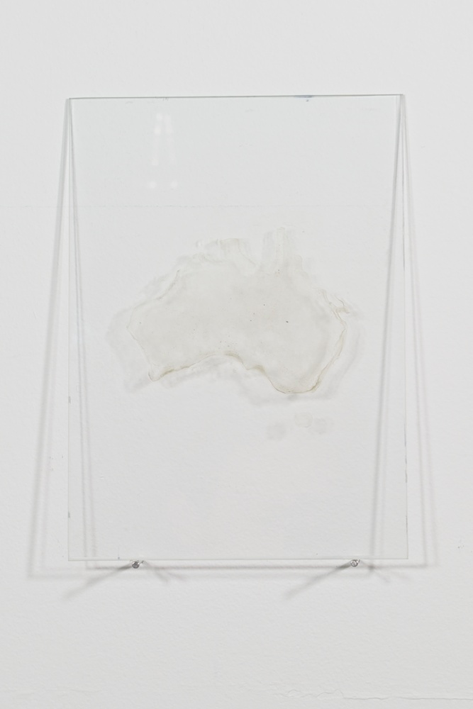   Precipitating States , 2012. evaporated water, dust, glass 