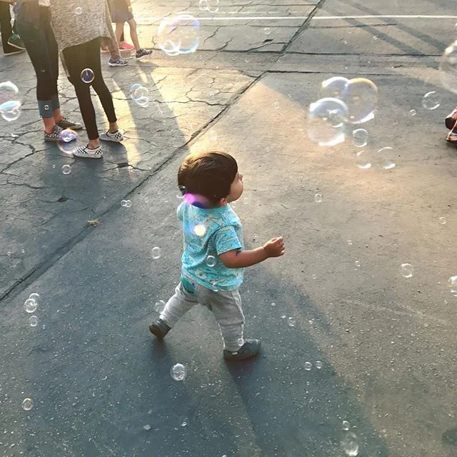 Little man in bubble bliss... we've all been there.