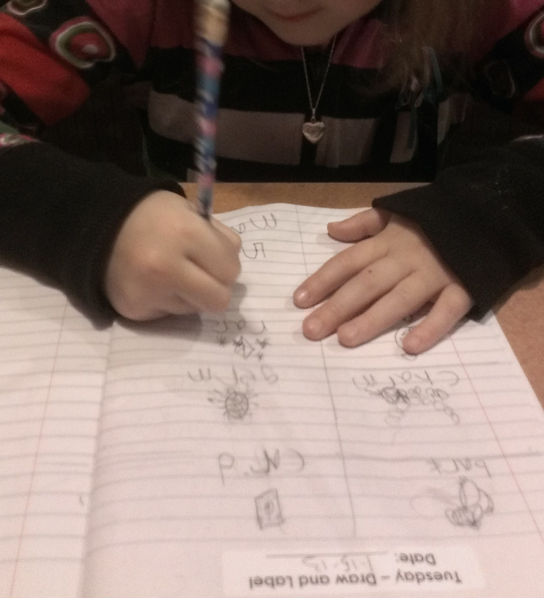 First-grade homework.