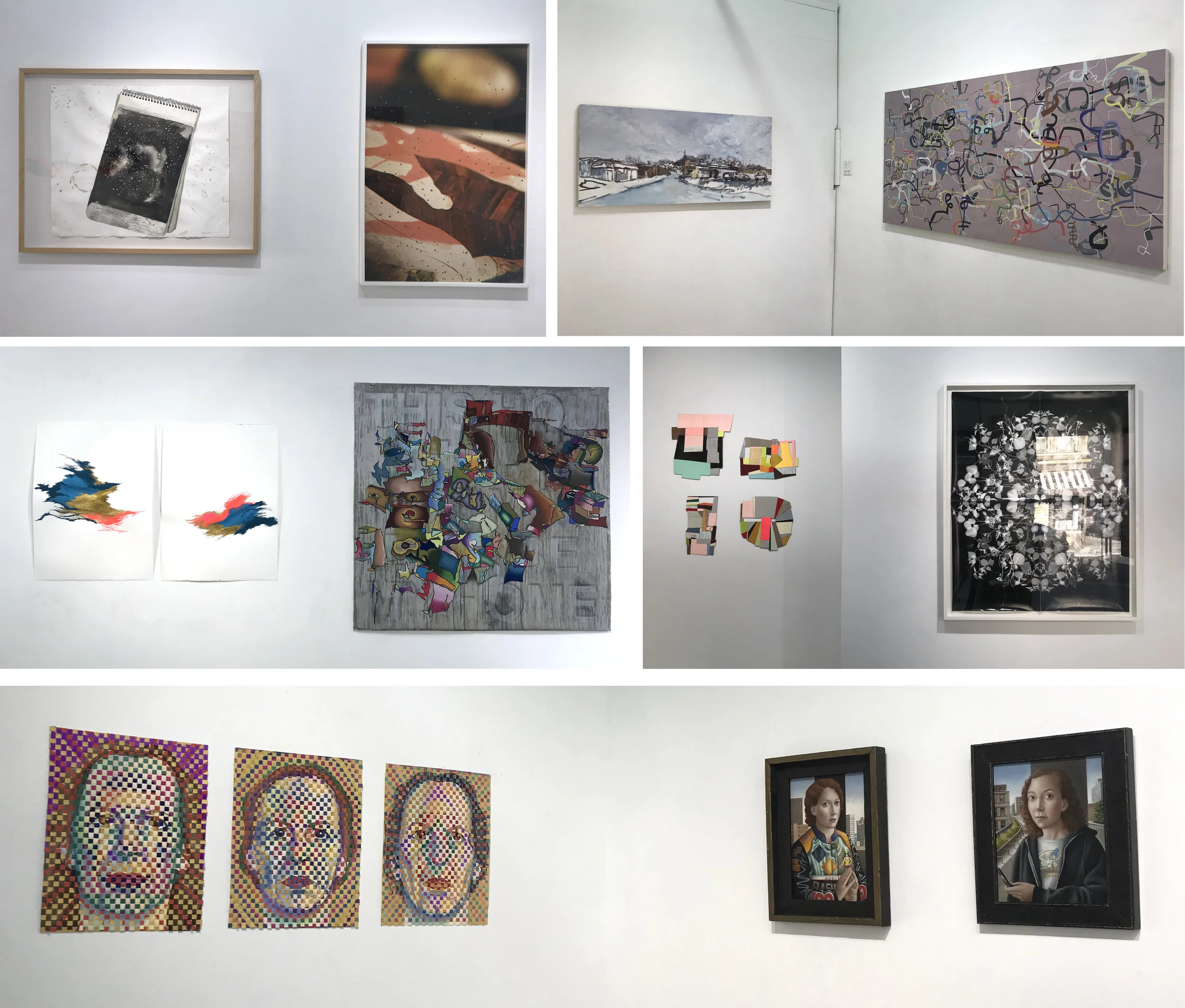 Installation shots of the artist pairs
