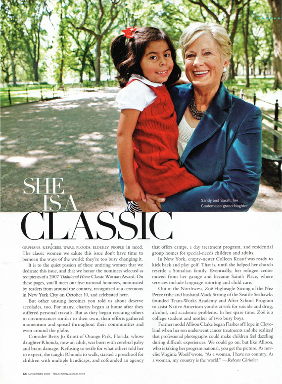Classic Woman Awards Photography, Traditional Home Magazine