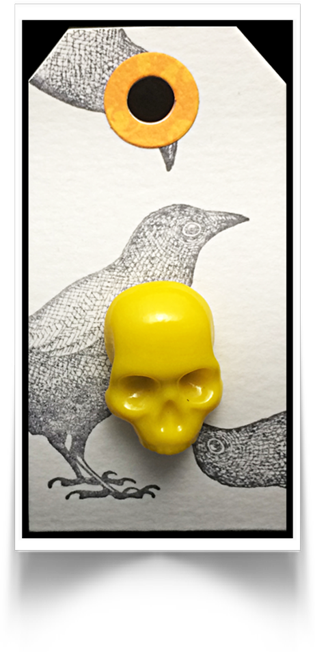 Skull Lapel Pin - Tie Tack - Yellow