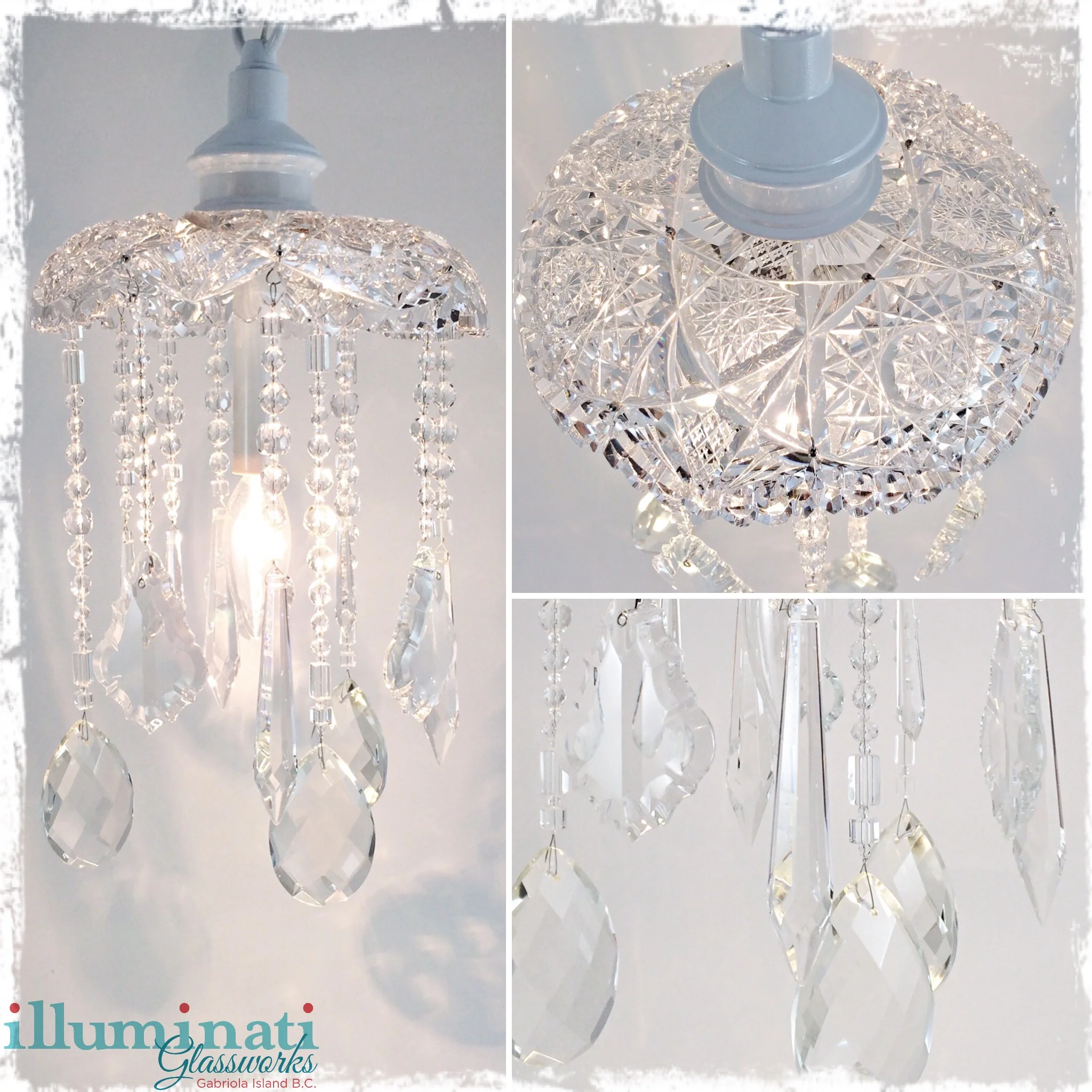 Vintage Cut Crystal Pendant Light