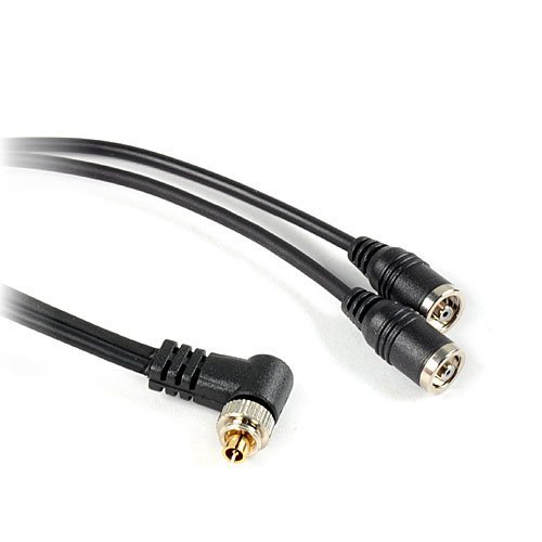 In addition to this splitter, you'll also need (2) M-M locking PC cables to attach to each flash.