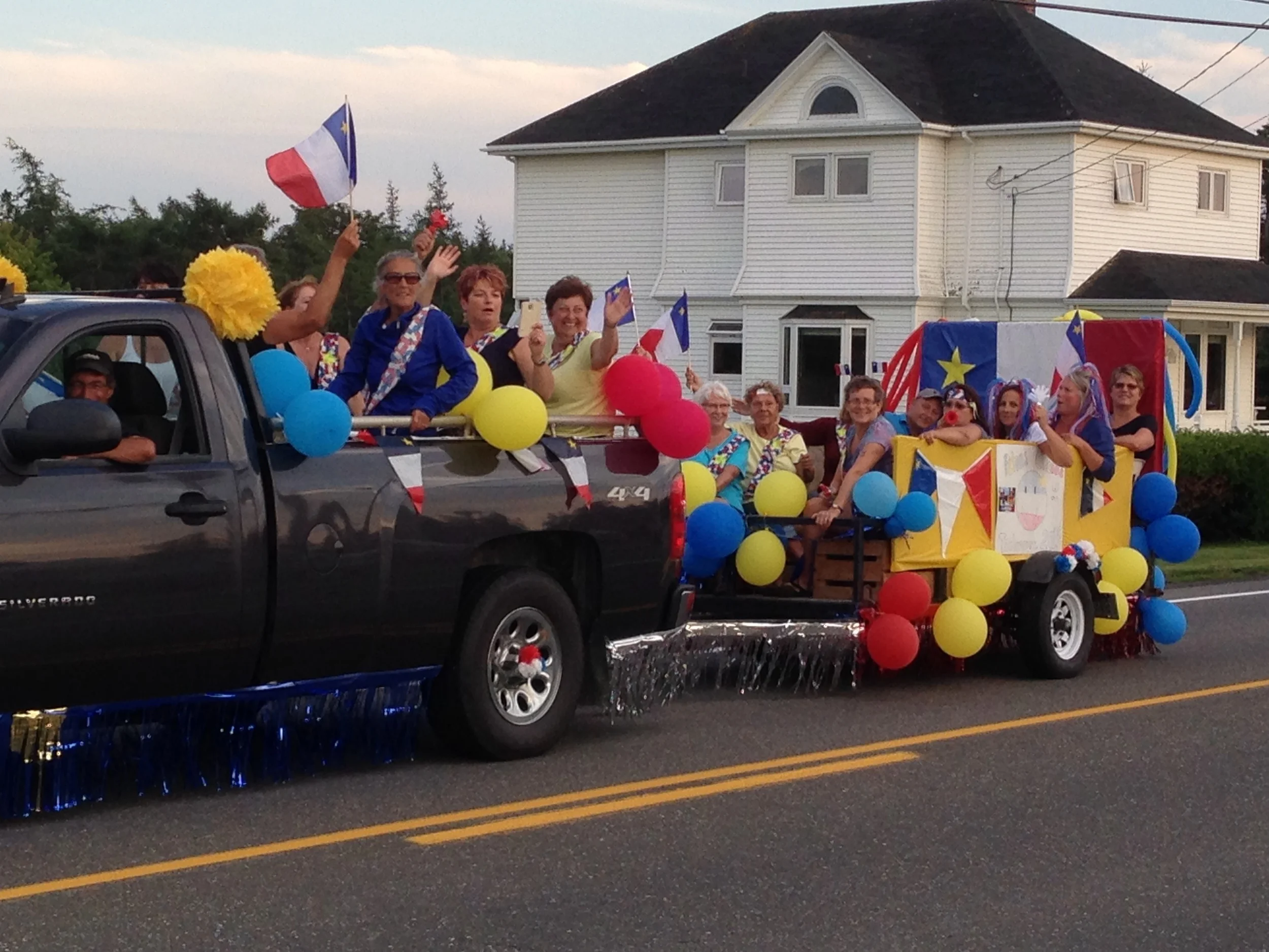 Participants in the Tintamarre , an Acadian tradition where participants gather together to make as much noise as possible, to remind the rest of the world that Acadians are still here. 