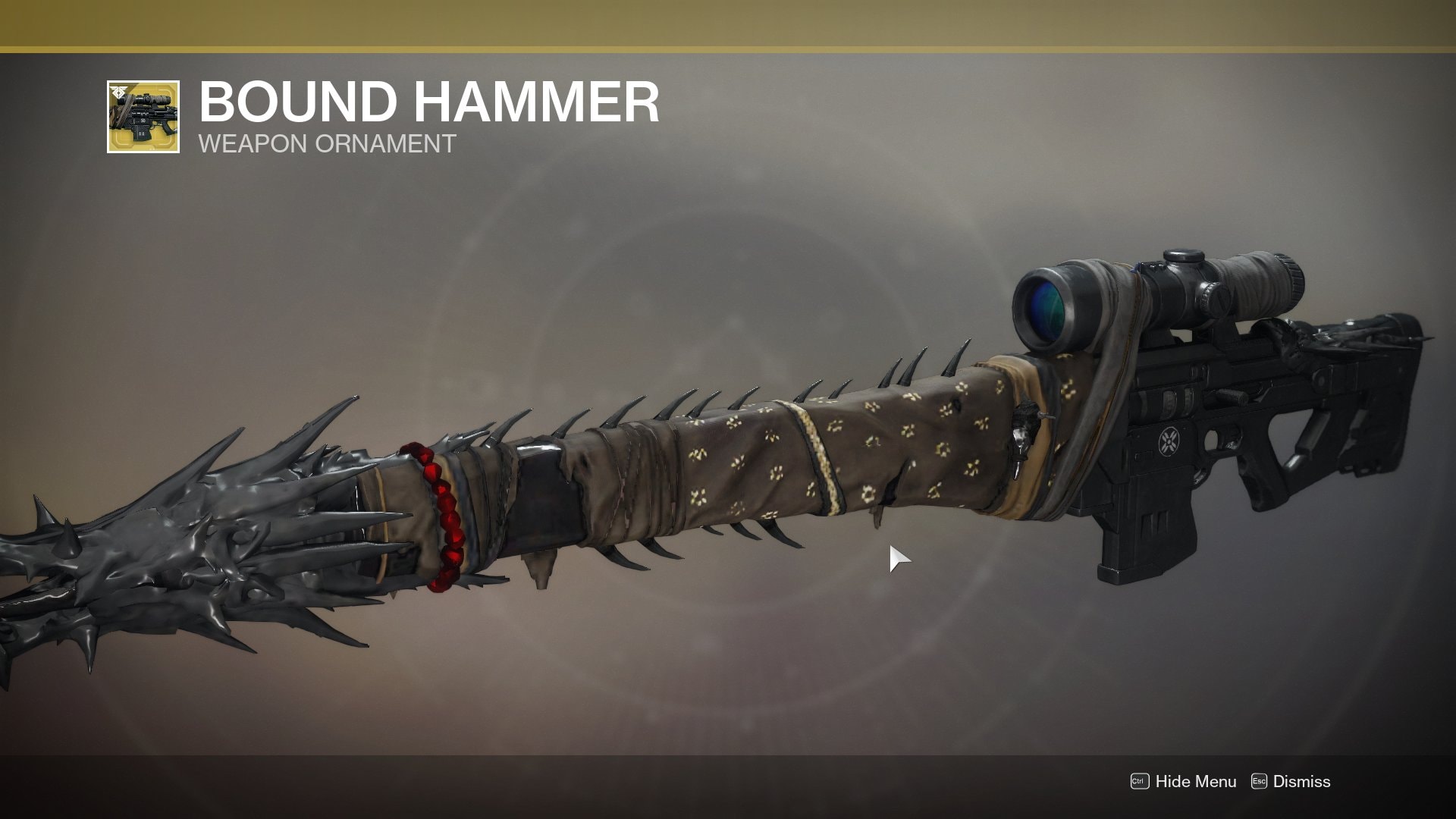 Bound Hammer, a reference to Eris Mourn, the Hunter introduced in the Dark Below expansion of Destiny 1, who had to sacrifice her light and her own eyes to be able to escape Crota's lair.
