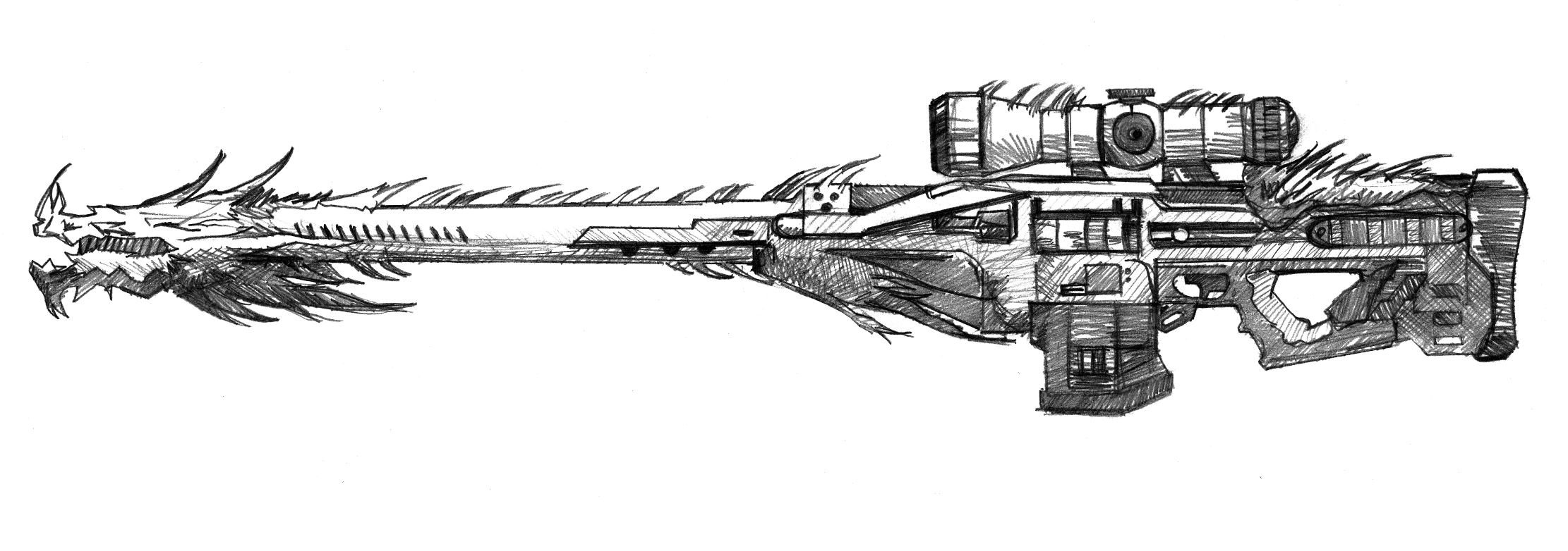 Fully optimized scan of sketch on 11x17 paper.