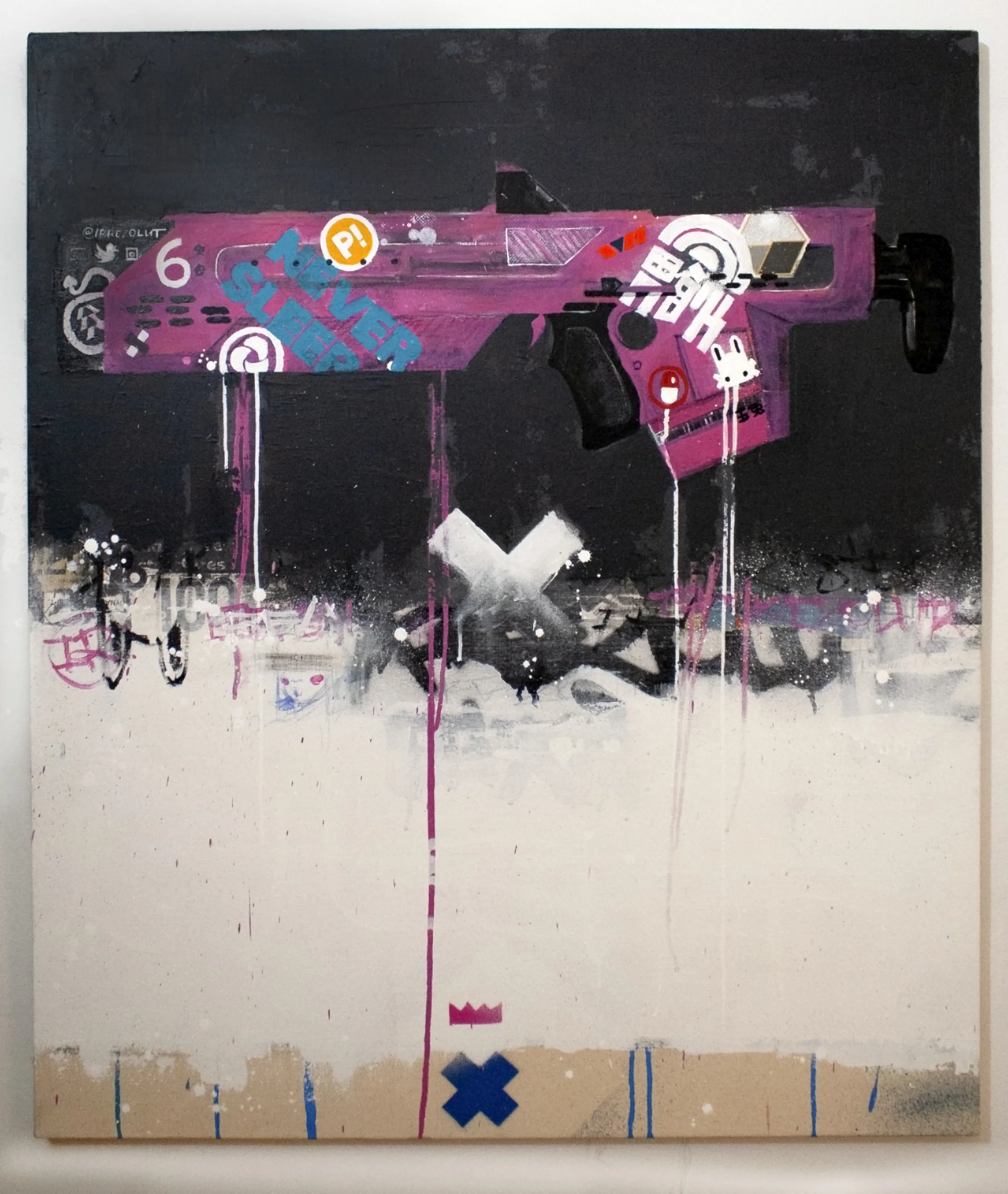 A full view of the finished 42x36” painting.