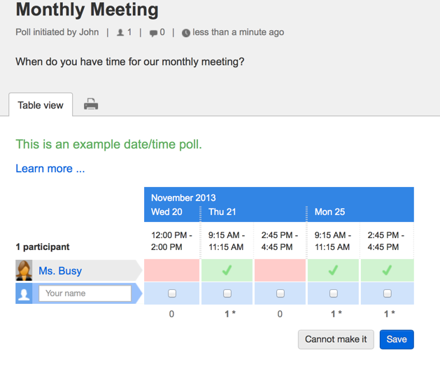 Easily coordinate schedules and decisions with large groups