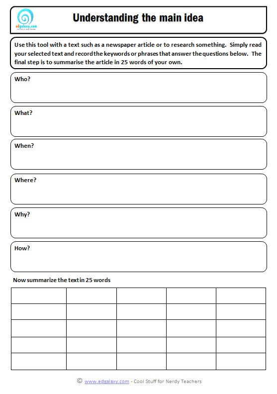 Printable Thinking Tools Graphic Organisers Templates Edgalaxy Teaching Ideas And Resources