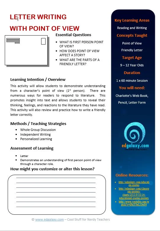 Teaching point of view through Charlotte's  — Edgalaxy Teaching