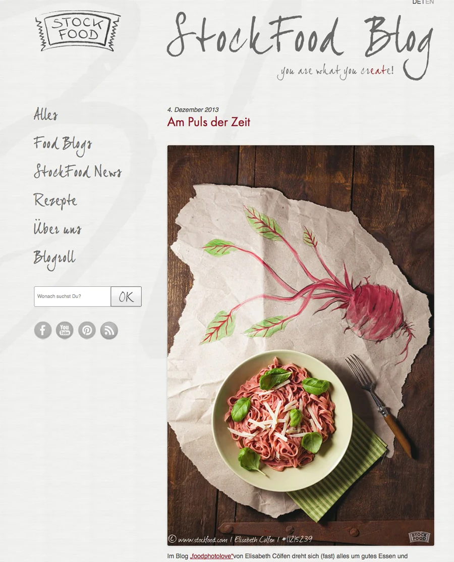 Screenshot des Stockfood-Blogs