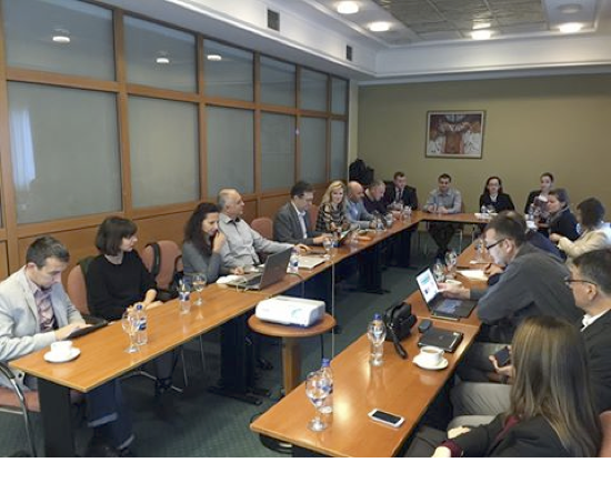 ABOVE: Participants meet to discuss quality standards, certifications, joint trade missions and joint project proposals in Skopje