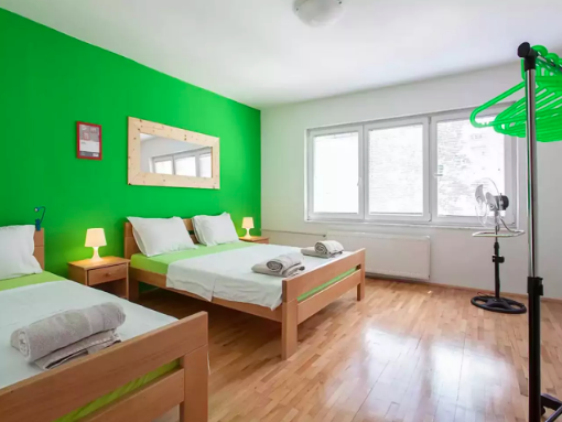 Zac’s centrally located flat has two bedrooms and plenty of room for eight guests. There’s a kitchenette, a balcony, and a living room with a sofa bed. Markets, bars, and the main square are a quick walk away along with public transportation. It’s on the fourth floor with no elevator, but past guests praise the spot’s “perfect location” and the welcoming, helpful host.