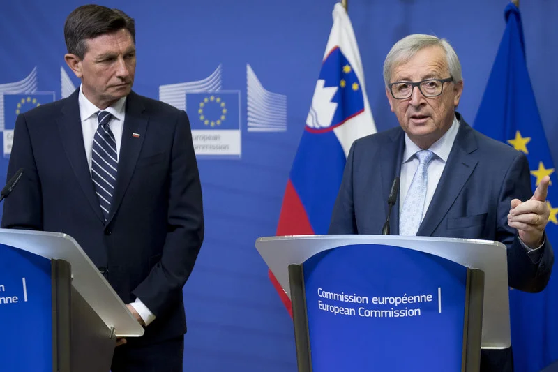 'This is a problem that impacts the whole European Union,' EU Commission president Juncker (r) said, alongside Slovenian president Pahor (Photo: European Commission)