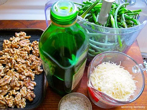 Garlic Scape Pesto Ingredients