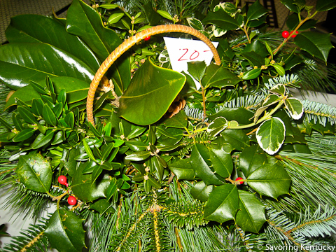 Locally grown greens make fresh, beautiful, affordable wreath at Lexington Farmers Market, Kentucky